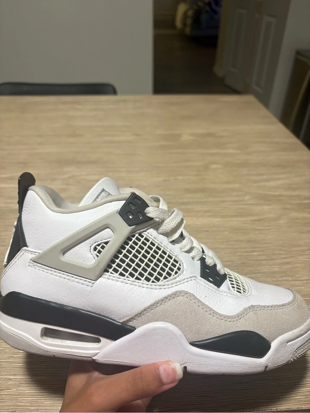 Jordan Kids White, Light Gray & Black Retro Sneakers